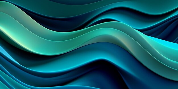 Fondo con ondas en tonos de verde y azul que crea una exhibición visualmente cautivadora de patrones fluidos y dinámicos