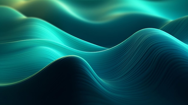 Fondo con ondas en tonos de verde y azul que crea una exhibición visualmente cautivadora de patrones fluidos y dinámicos