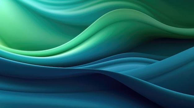 Fondo de ondas verdes y azules con un fondo azul.