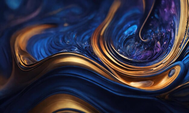 Fondo ondulado azul y púrpura abstracto Arte fractal i generativo