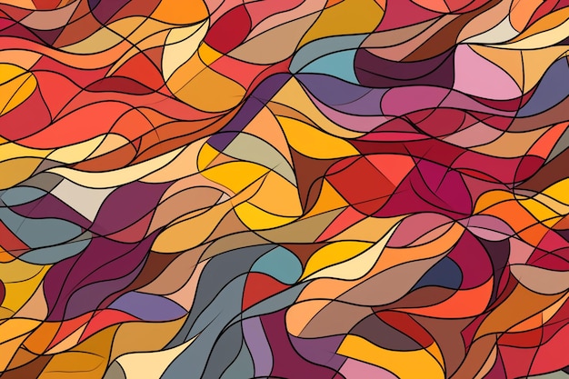 Fondo ondulado colorido ilustración de arte digital generada por ai