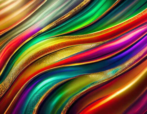 Foto fondo ondulado metálico abstractamente colorido ia generativa