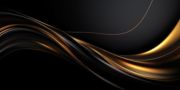 Un fondo ondulado negro y dorado