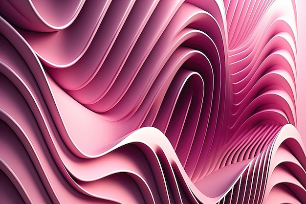 Un fondo ondulado rosa abstracto con sus curvas fluidas y dinámicas que crean una sensación de movimiento y energía Generativa de IA