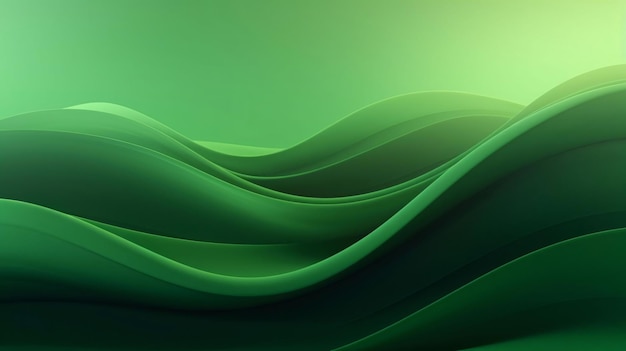 Fondo ondulado verde abstracto renderizado en 3D Ilustración en 3D