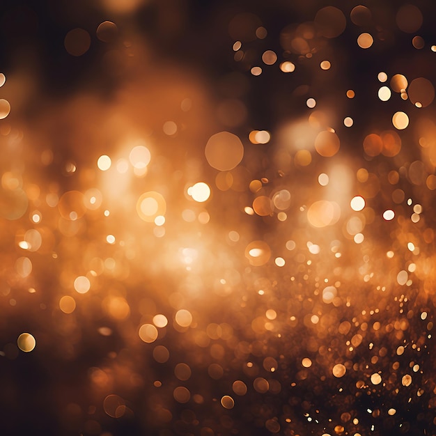 Fondo de oro festivo de Navidad Fondo abstracto elegante con luces y estrellas desfocalizadas bokeh