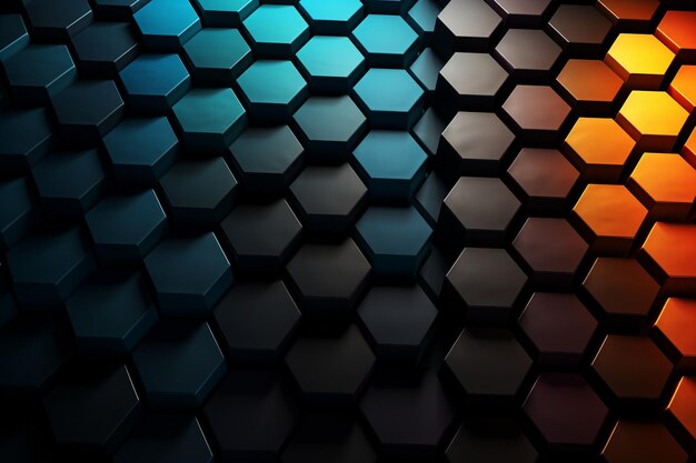 Fondo oscuro de formas hexagonales