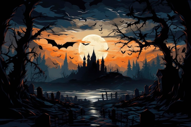 El fondo oscuro de Halloween