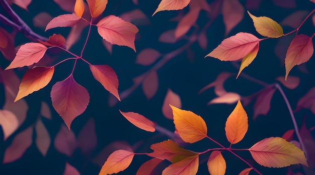 Un fondo oscuro con una hoja roja que dice 'otoño'