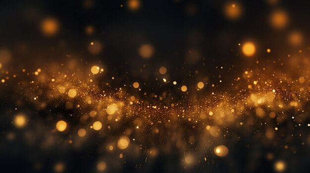 Fondo oscuro de la IA generativa de bokeh dorado