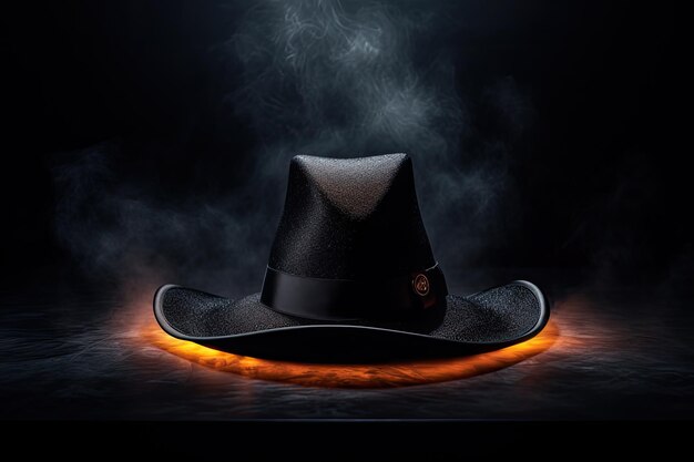 Foto fondo oscuro con una imagen contrastante de un sombrero de mago