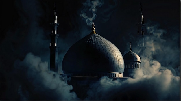 fondo oscuro islámico con humo