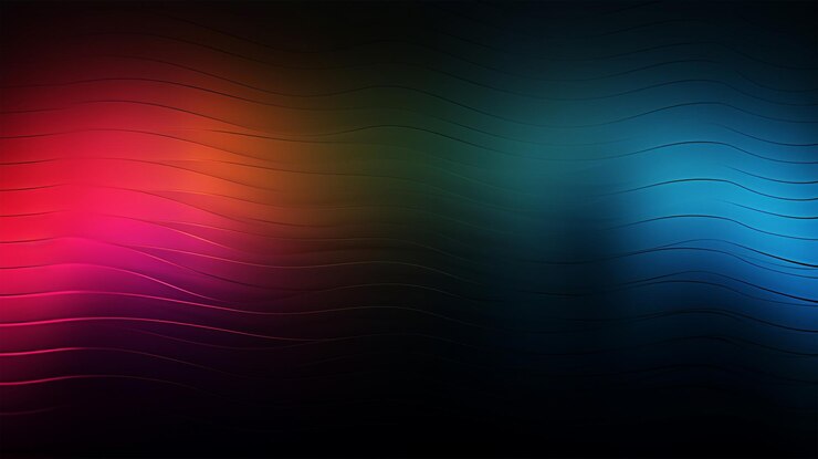 Un fondo oscuro con un patrón de luz de colores.