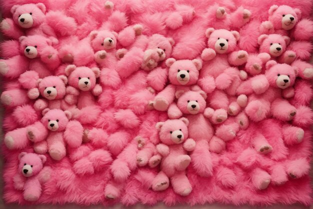 Fondo de osito de peluche esponjoso rosa Fondo de osito de peluche esponjoso Fondo de osito de peluche Fondo de pantalla de osito de peluche AI generativo