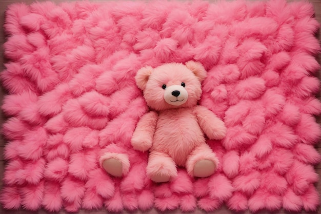 Foto fondo de osito de peluche esponjoso rosa fondo de osito de peluche esponjoso fondo de osito de peluche fondo de pantalla de osito de peluche ai generativo