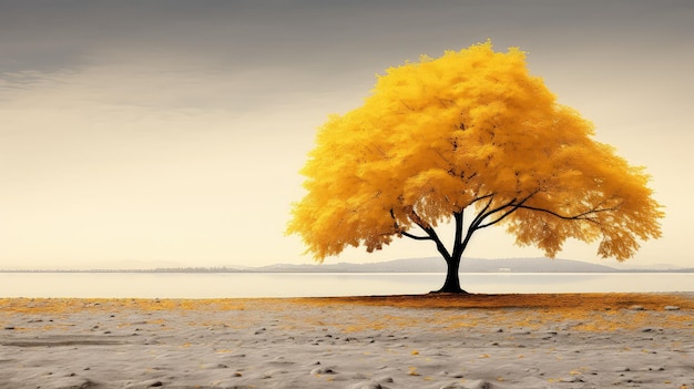 Fondo de otoño amarillo dorado