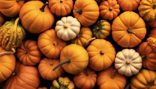 Fondo de otoño de calabazas para Acción de Gracias