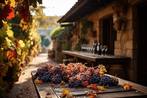 Foto el fondo de otoño de la casa