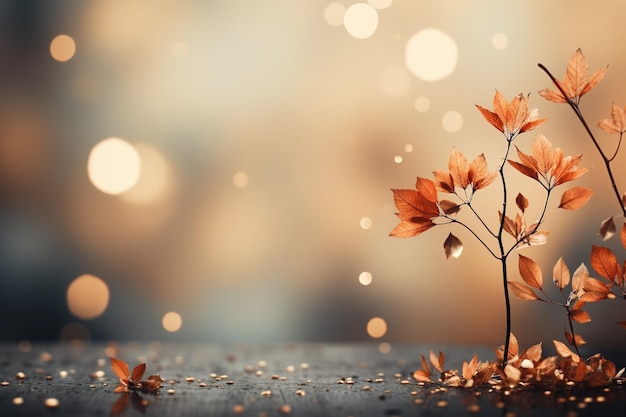 Fondo de otoño con efecto bokeh diseño abstracto con espacio de copia