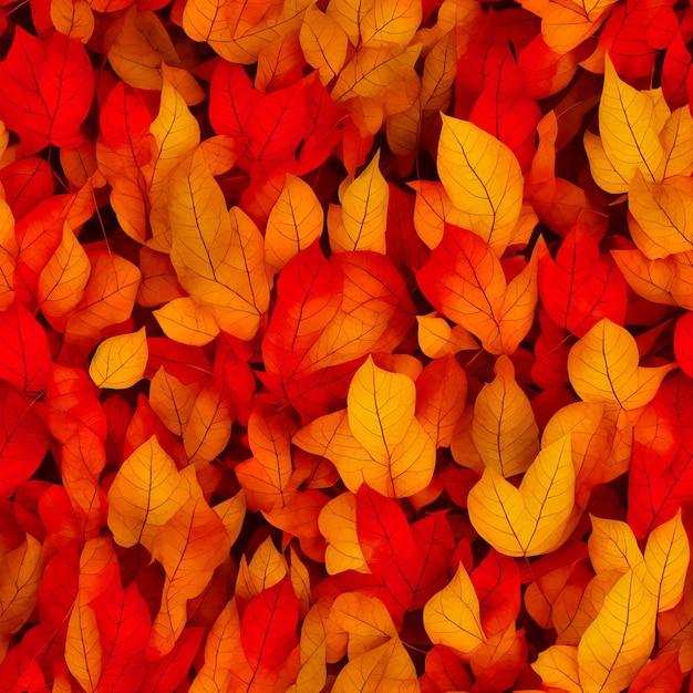 Fondo de otoño de hojas de árbol Textura sin costuras Arte digital