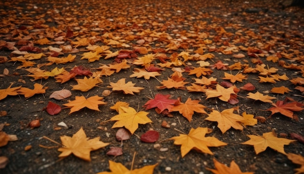 Fondo de otoño con hojas de otoño cayendo