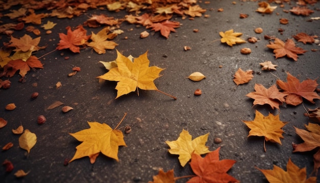 Fondo de otoño con hojas de otoño cayendo