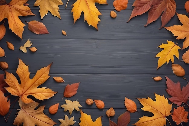 Fondo de otoño con hojas