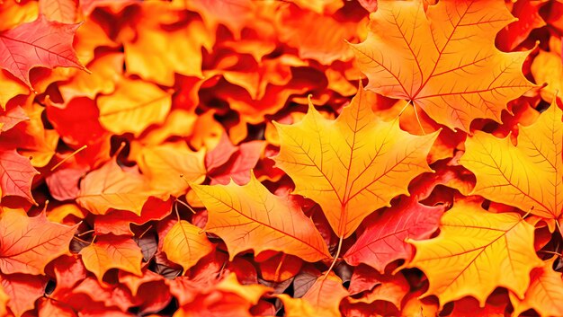 Fondo de otoño de primer plano de hojas coloridas