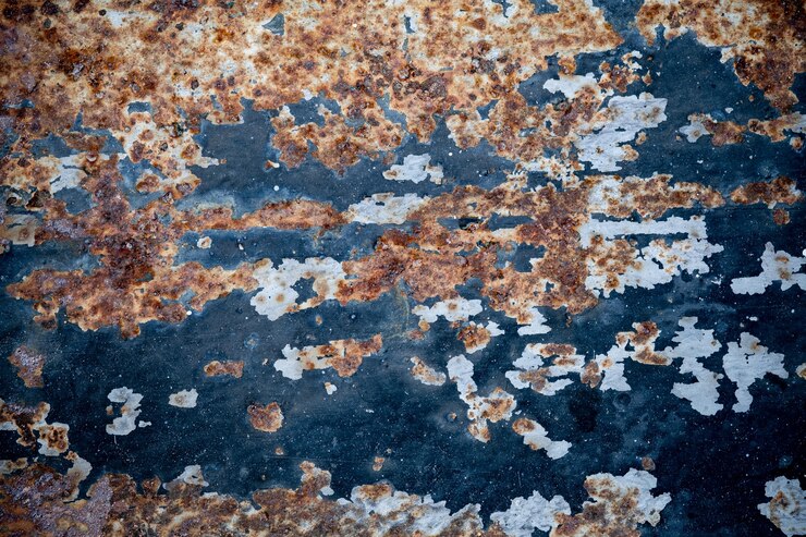 Foto fondo de óxido de metal, acero en descomposición, textura de metal con arañazos y grietas, pared de óxido, textura de óxido de hierro de metal viejo