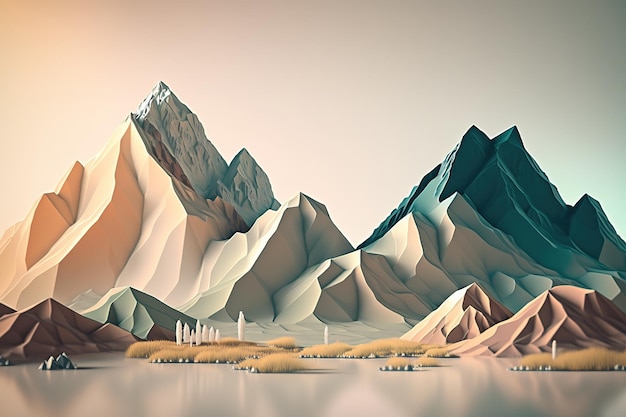 Fondo de paisaje abstracto mínimo Hermosa impresión para su decoración y diseño Generativo ai