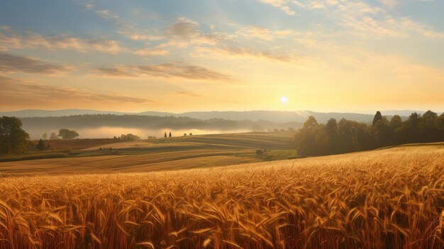 Fondo Paisaje de amanecer de otoño