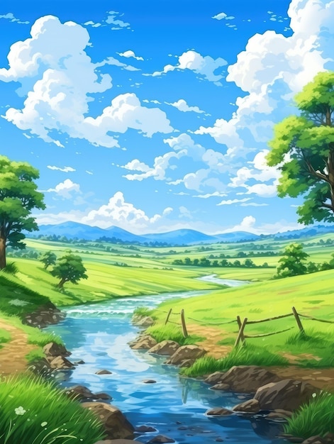 fondo de paisaje de campo idílico