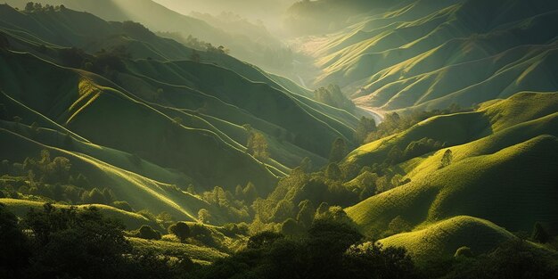 Fondo de paisaje de colinas tarareando