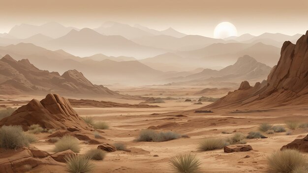 Fondo del paisaje del desierto rocoso