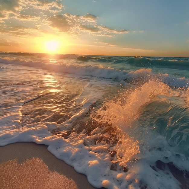 fondo de paisaje marino con olas