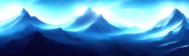 Fondo de paisaje de montaña con textura oscura mínima Fondo de pantalla moderno Ilustración de banner gráfico simple Panorama
