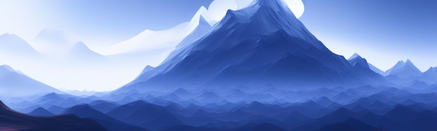 Fondo de paisaje de montaña con textura oscura mínima Fondo de pantalla moderno Ilustración de banner gráfico simple Panorama