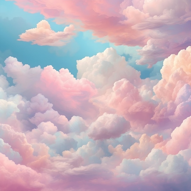 Fondo de paisaje con nubes pastel