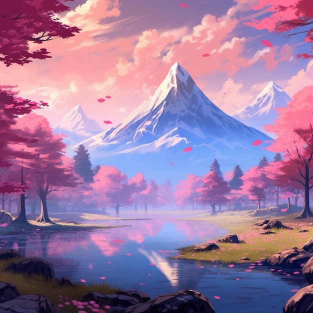 Fondo de paisaje pastel japonés 28