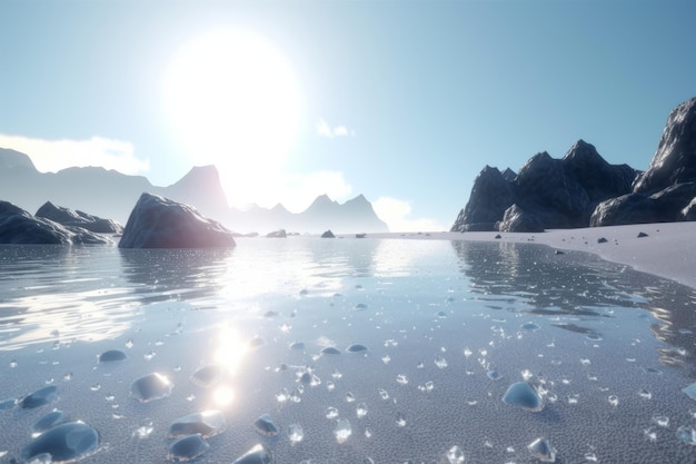 Fondo de paisaje de playa de renderizado 3D