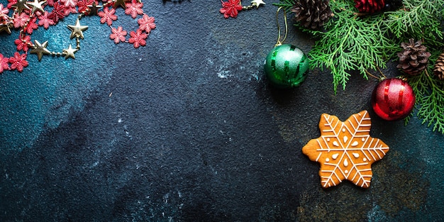 fondo de pan de jengibre galleta regalo de año nuevo navidad