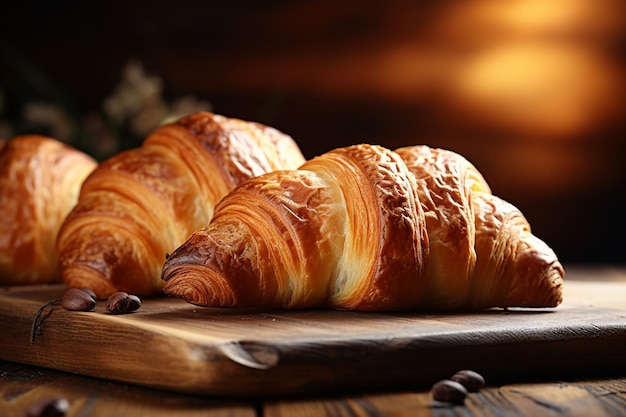 Fondo de panadería con croissants