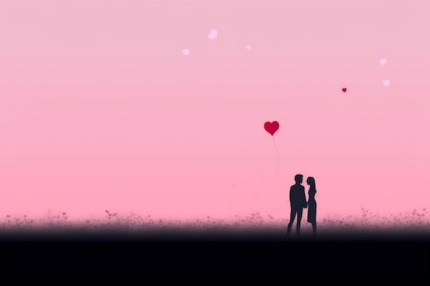 Fondo de pantalla 2D romántico para computadora de escritorio AI generativo