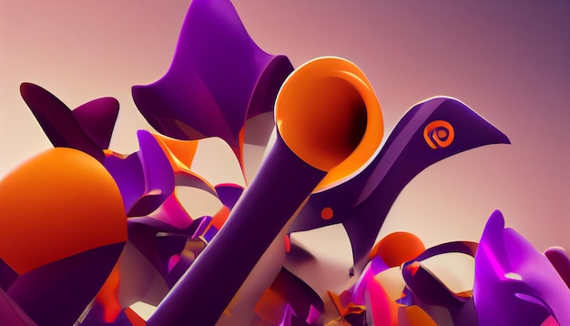 Fondo de pantalla 3d figuras geométricas de notas musicales derretidas hd a todo color