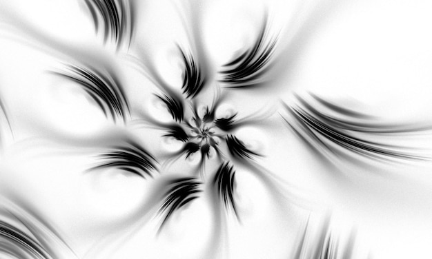 Fondo de pantalla abstracto fractal blanco y negro Fondo de arte fractal para diseño creativo