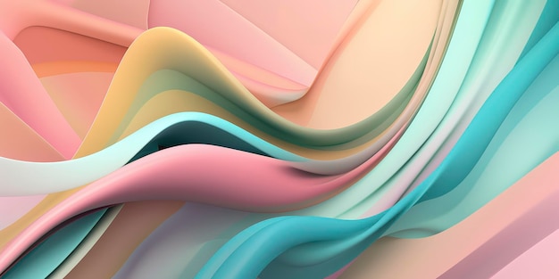 Fondo de pantalla abstracto de suaves ondas en colores pastel para una atmósfera relajante Generado por IA