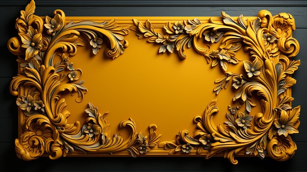 Foto fondo de pantalla amarillo ultra hd con diseño de marco de madera