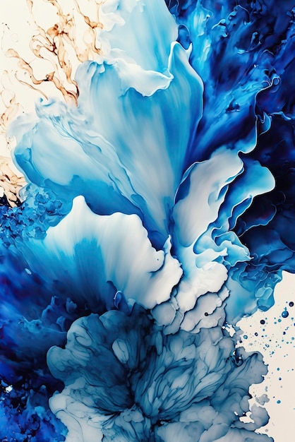 Fondo de pantalla de arte fluido azul abstracto