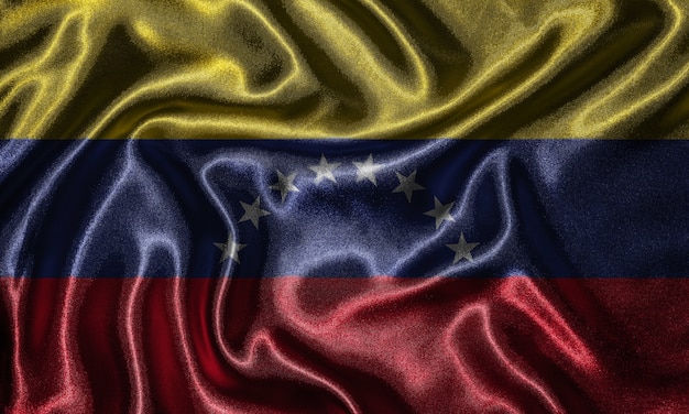 Foto fondo de pantalla de la bandera de venezuela y ondeando la bandera por la tela.