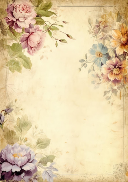 Fondo de pantalla en blanco Junk Journal Borde vintage neutro fondo blanco